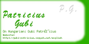patricius gubi business card